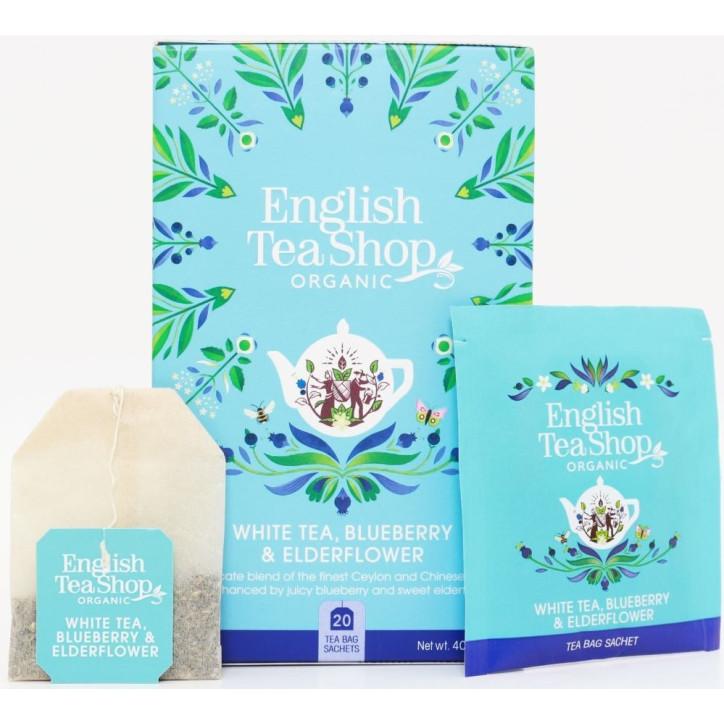 Λευκό Τσάι, Μύρτιλα & Σαμπούκο | Org. White Tea Blueberry and Elderflower | 20 φακ.