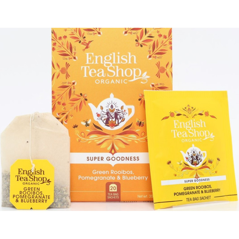 Πράσινο Ρόιμπος, Ρόδι & Μύρτιλο | Green Rooibos, Pomegranate & Blueberry |20 Φακ.