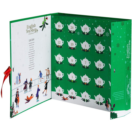 Συλλογή Χριστουγέννων | Org. Book Style Christmas Night Advent Calendar Green | 25 Φακελάκια
