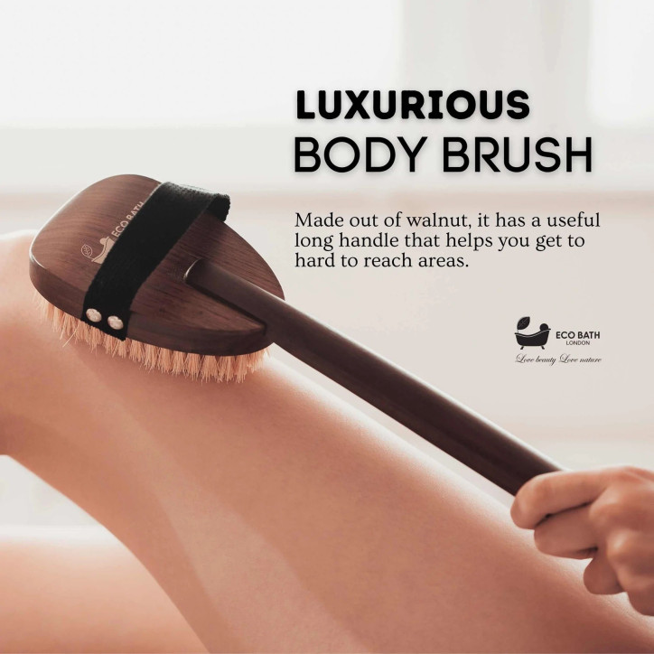 Eco Bath London | Πολυτελής Βούρτσα Πλάτης από Ξύλο Καρυδιάς