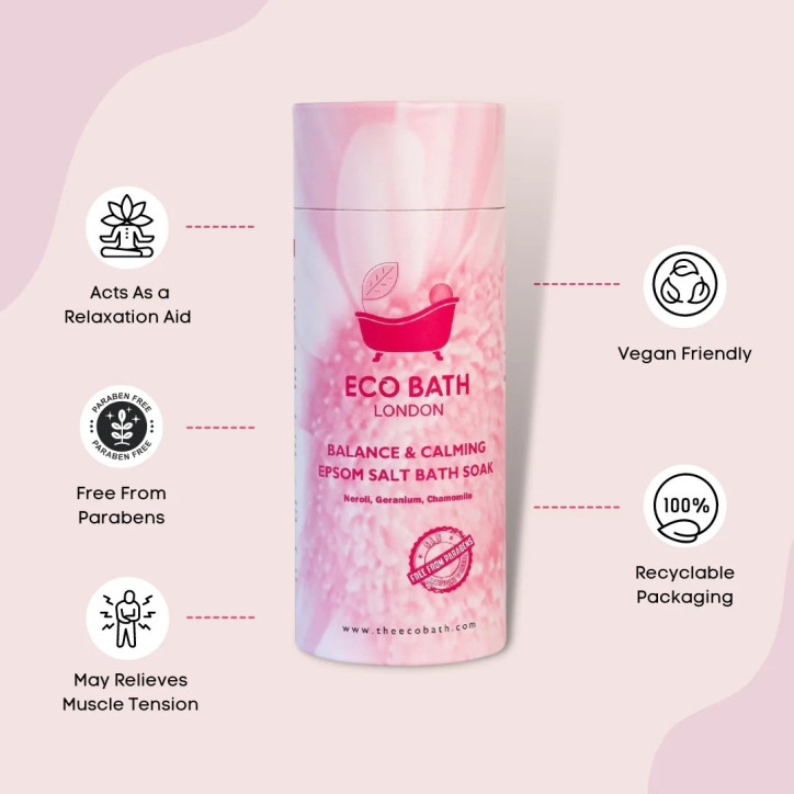 Εξισορροπητικά Άλατα Μπάνιου| Balance and Calming Epsom Salt Bath Soak | Tube 250gr