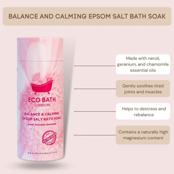 Αλατα Μπάνιου για Ισορροπία & Χαλάρωση | Balance and Calming Epsom Salt Bath Soak | Tube 1000gr
