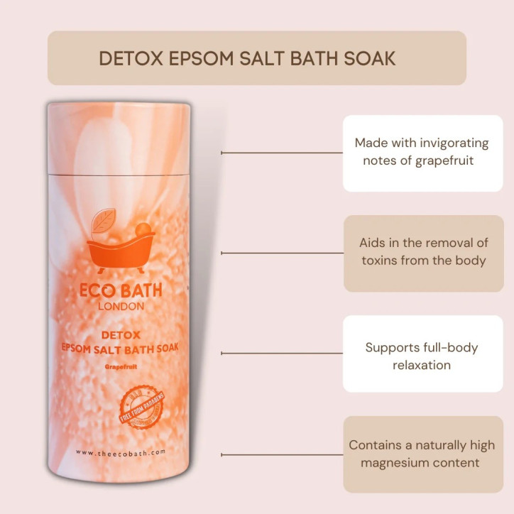 Αποτοξινωτικά Άλατα Μπάνιου| Detox Epsom Salt Bath Soak - Tube 250gr Αποτοξινωτικά Άλατα Μπάνιου| Detox Epsom Salt Bath Soak - Tube 250gr