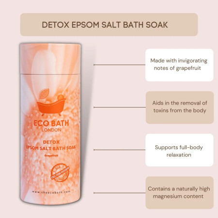 Αλατα Μπάνιου για Αποτοξίνωση | Detox Epsom Salt Bath Soak - Tube 1000gr