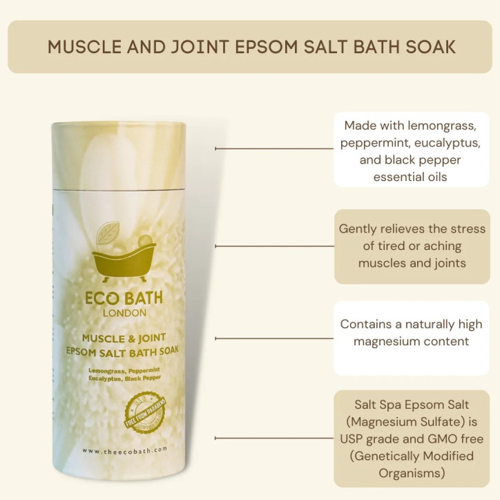Άλατα Μπάνιου για Μύες & Αρθρώσεις | Muscle & Joint Epsom Salt Bath Soak - Tube 250gr