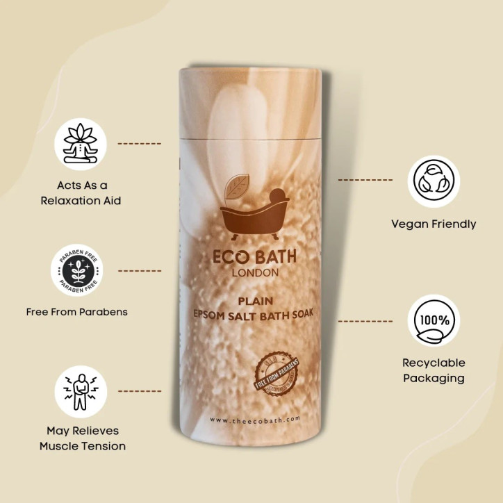 Άλατα Μπάνιου χωρίς άρωμα| Epsom Salt Bath Soak - Tube 250gr Άλατα Μπάνιου χωρίς άρωμα| Epsom Salt Bath Soak - Tube 250gr