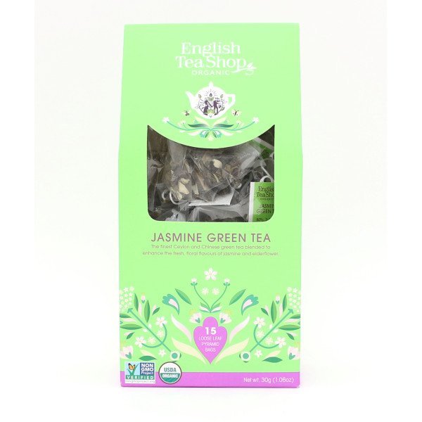 Βιολογικό - Πράσινο Τσάι με Γιασεμί | Jasmine Green Tea Loose Leaf |15 Pyramid Tea Bags