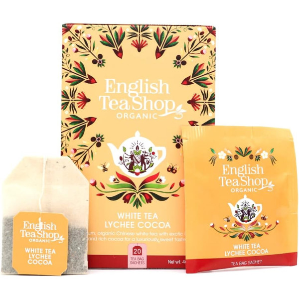 Βολογικό Ασπρό Τσάι με  Λίτσι & Κακάο | White Tea Lychee Cocoa | 20φακ.