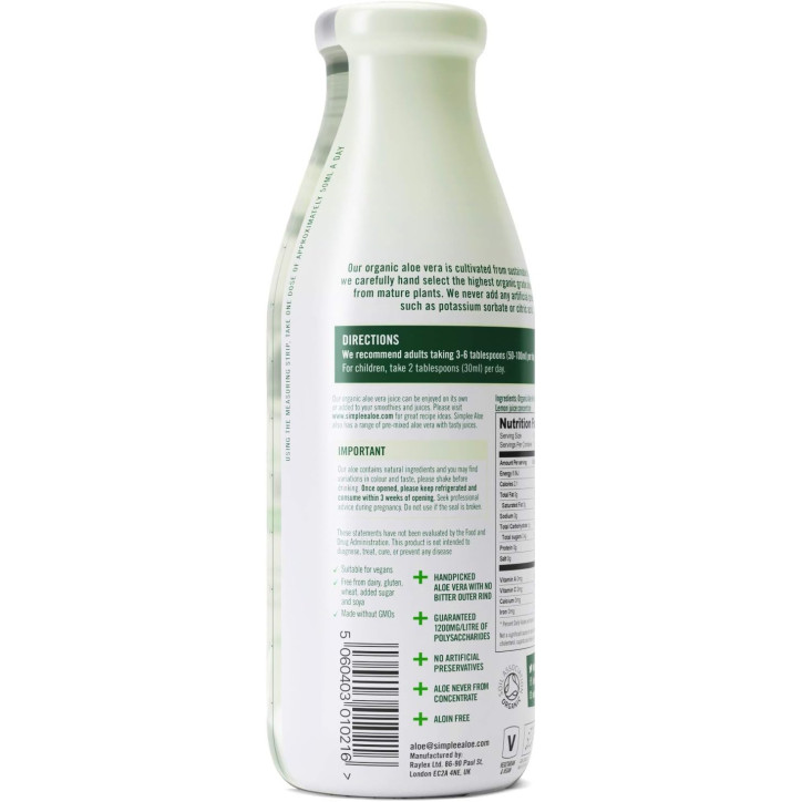 Simplee Aloe | 100% Βιολογικός Χυμός Αλόης | 500ml
