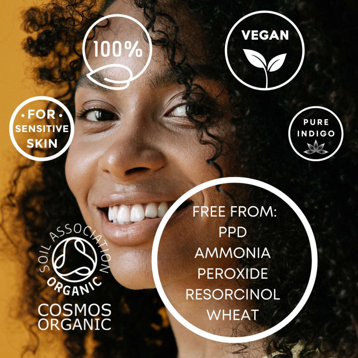 Βιολογική φυτική βαφή μαλλιών - Μαύρο | Indigo Black - Organic Herbal hair Colour