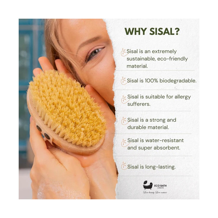 Eco Bath London | Βούρτσα Χειρός Με Σκληρή Τρίχα Σιζάλ