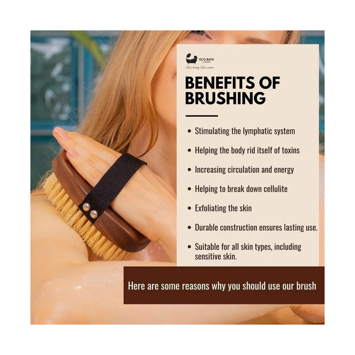 Eco Bath London | Πολυτελής βούρτσα Xειρός από Καρυδιά & Σκληρή Τρίχα Σιζάλ