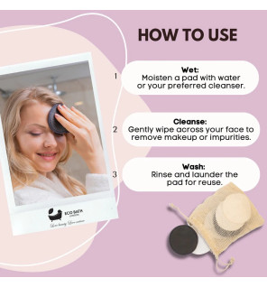 Επαναχρησιμοποιούμενα Πανάκια Ντεμακιγιάζ Bamboo | Reusable Bamboo Makeup Remover Pads - Set of 12