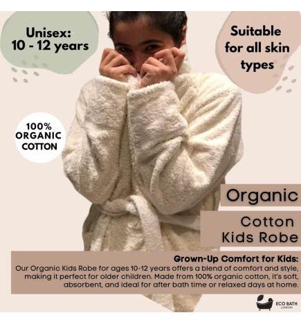 Παιδικό μπουρνούζι μπάνιου από οργανικό βαμβάκι (10-12χρ) | Kids Robe