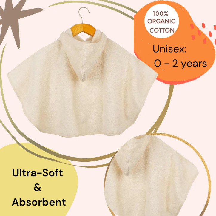 Κάπα για μωρά από βιολογικό βαμβάκι (0-2χρ)| Organic Cotton Baby Poncho