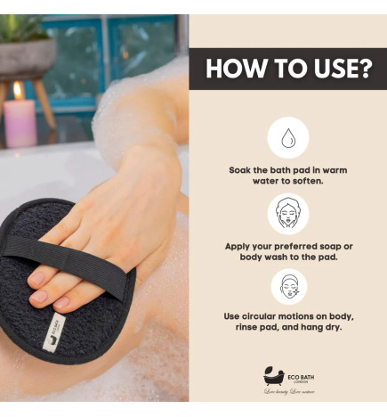 Σφουγγάρι- δίσκος μπάνιου | Natural Sisal Hemp Bath Pad Black