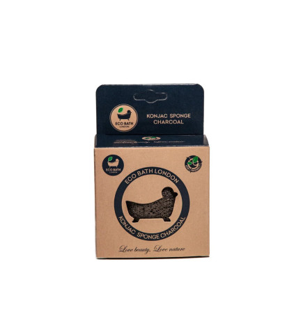 Eco Bath London |Σφουγγάρι Konjac με άνθρακα για απολέπιση προσώπου
