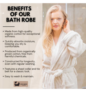 Μπουρνούζι με γιακά από οργανικό βαμβάκι