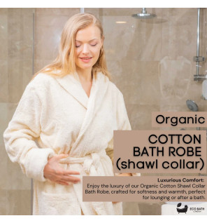 Μπουρνούζι με γιακά από οργανικό βαμβάκι