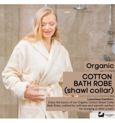 Μπουρνούζι με γιακά από οργανικό βαμβάκι