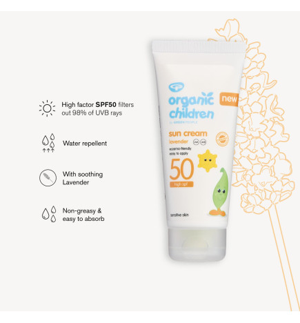 Παιδικό Αντηλιακό με Λεβάντα SPF 50|Organic Children Lavender Sun Cream SPF50 100ml
