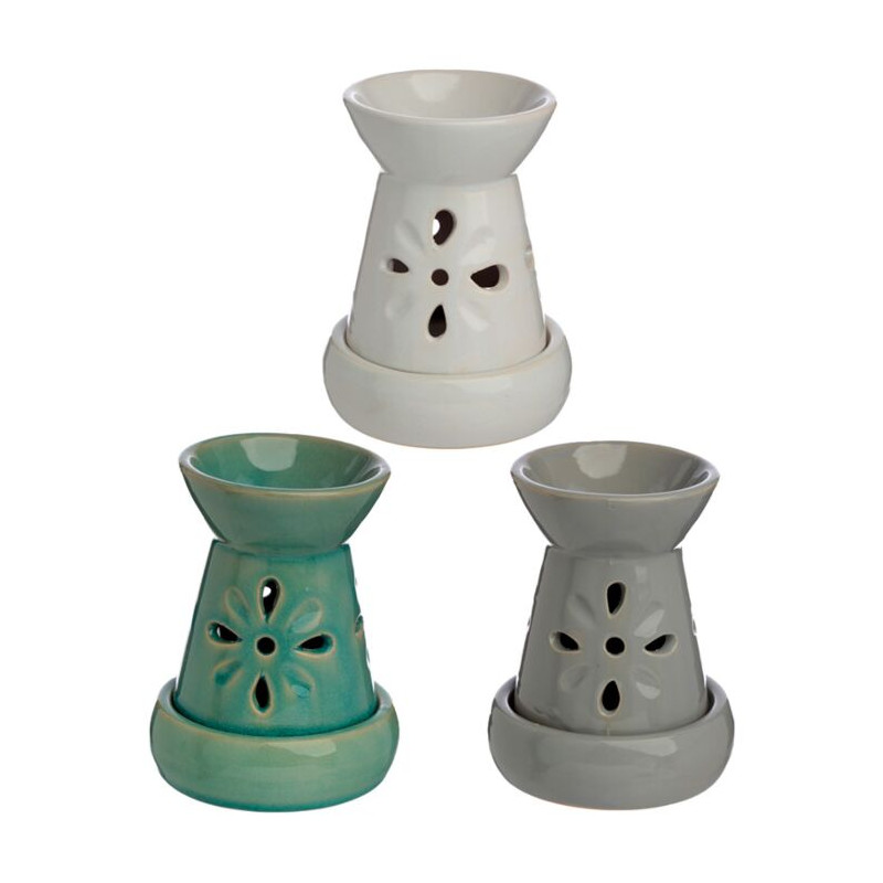 Κεραμικός καυστήρας με σχέδιο λουλουδιού για αιθέρια έλαια και wax melts. Κεραμικός καυστήρας με σχέδιο λουλουδιού για αιθέρια έλαια και wax melts.