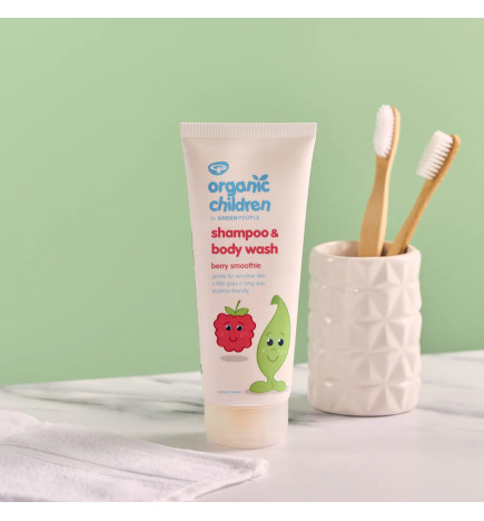 Παιδικό Σαμπουάν & Αφρόλουτρο με Μούρα|Organic Children Shampoo & Shower Gel - Berry Smoothie|200ml