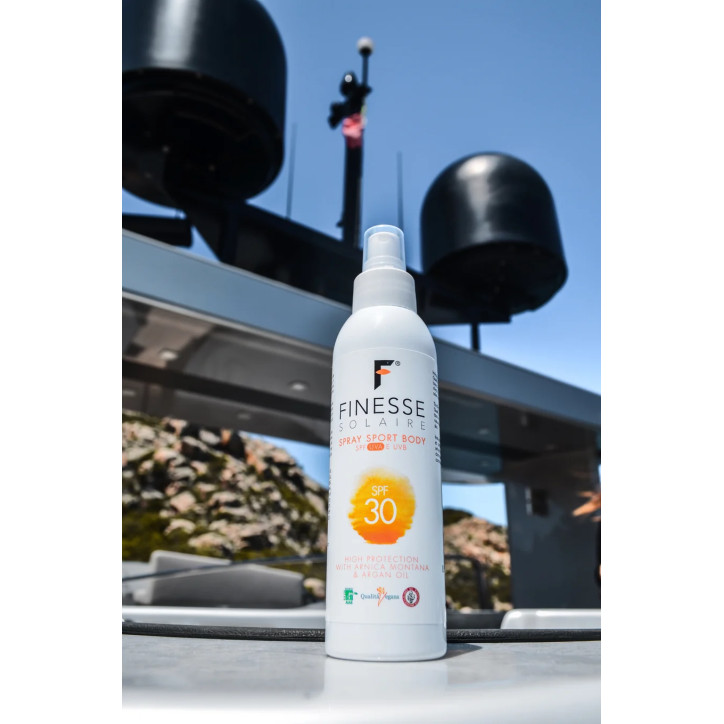 Βιολογικό Αντηλιακό Spray SPF30|Με Arnica Montana & Βιολογικό Έλαιο Argan|Finesse Solaire 150 ml