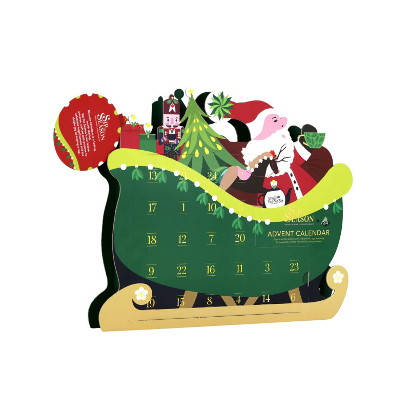 Sleigh Ride Advent Calendar – 24 Organic Pyramid Tea Bags | The English Tea Shop