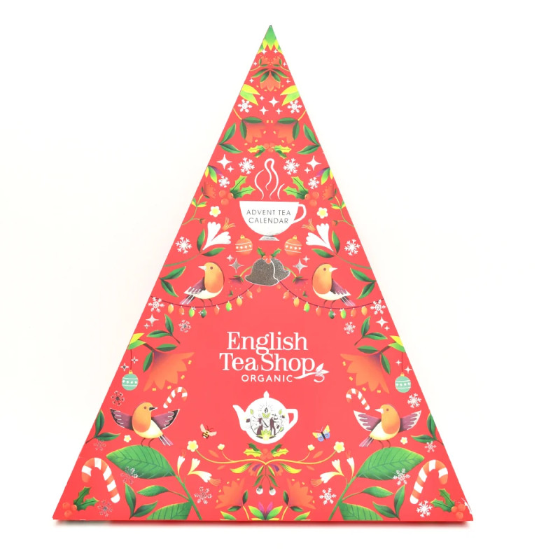 Advent Calendar Triangular Red – 25 Βιολογικά Pyramid Tea Bags | The English Tea Shop